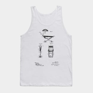 Baby Carriage Vintage Patent Hand Drawing Tank Top